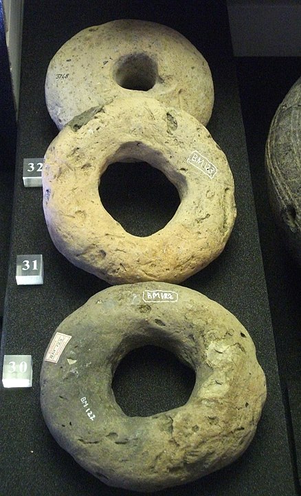 Three loom weights from Bedford Museum